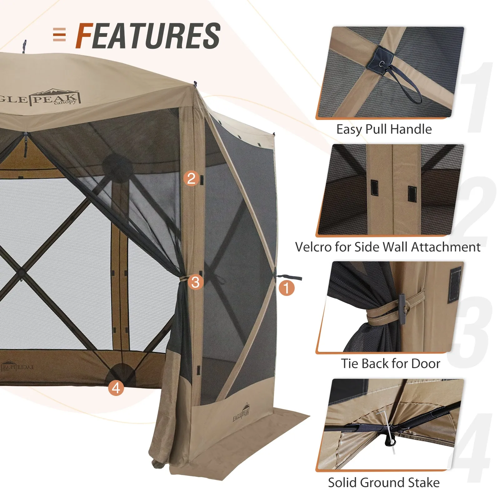 12 x 12 ft Pop Up 6 Sided Instant Gazebo Canopy with Mesh Netting