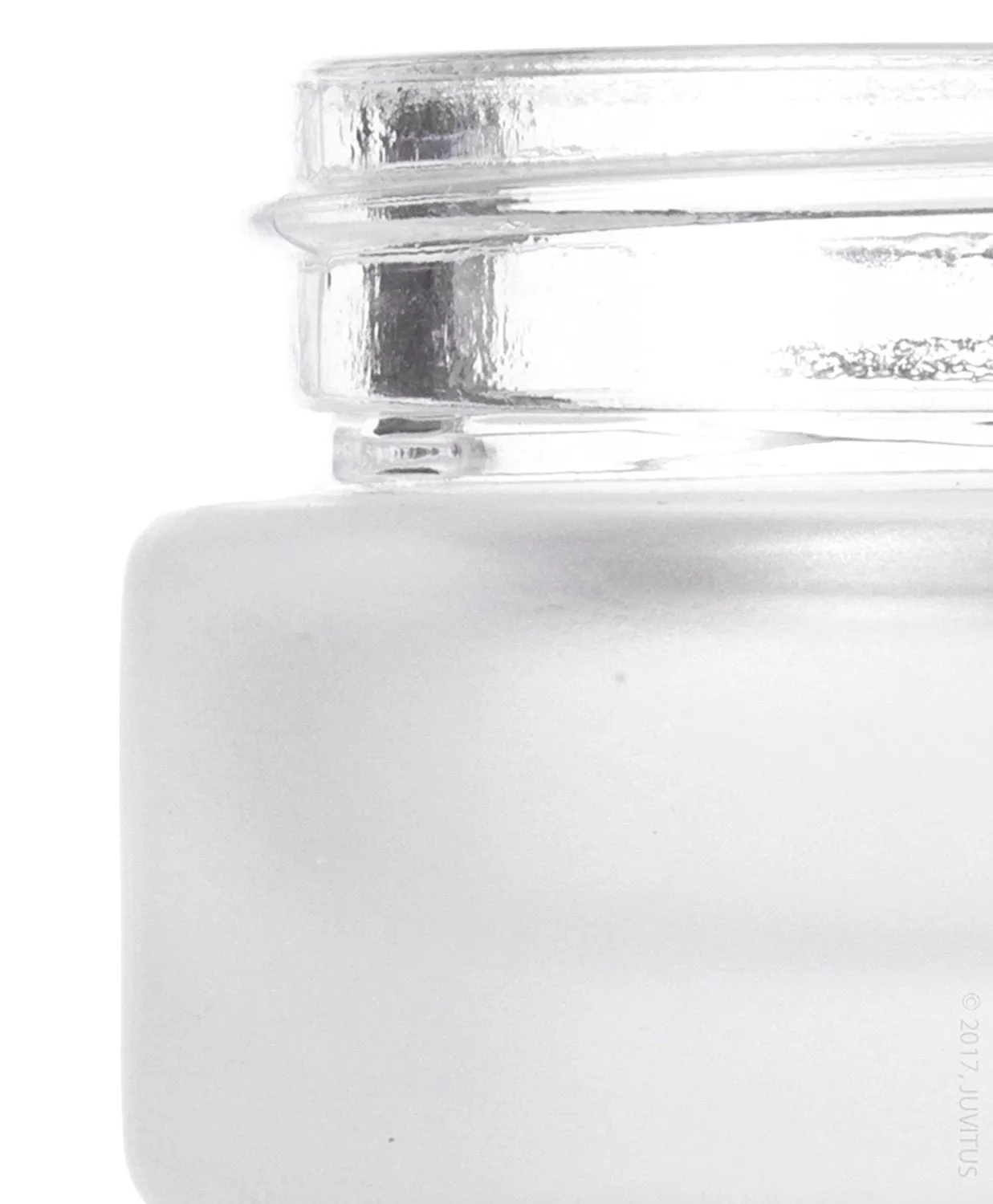 .17 oz / 5 ml  Frosted Clear Glass Balm Jar with Black Foam Lined Lid (12 Pack)