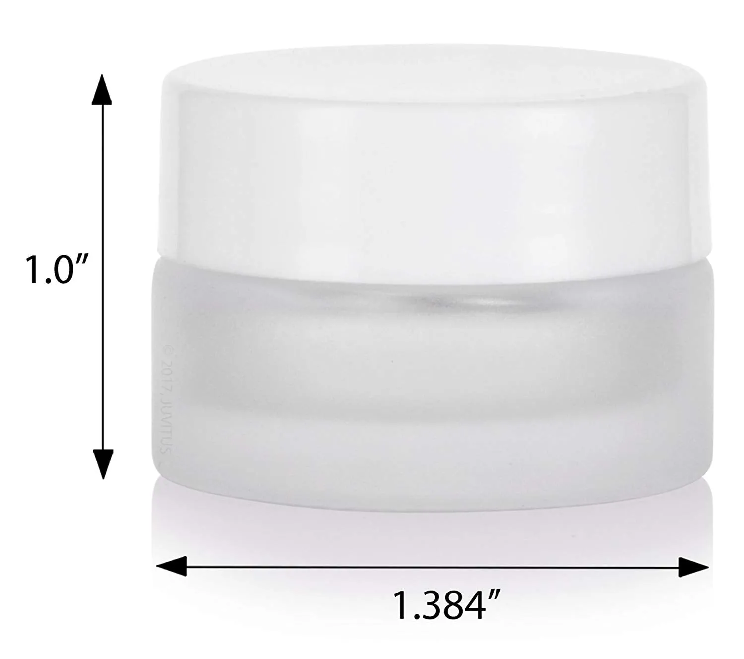 .17 oz / 5 ml Frosted Clear Glass Balm Jar with White Foam Lined Lid (12 Pack)