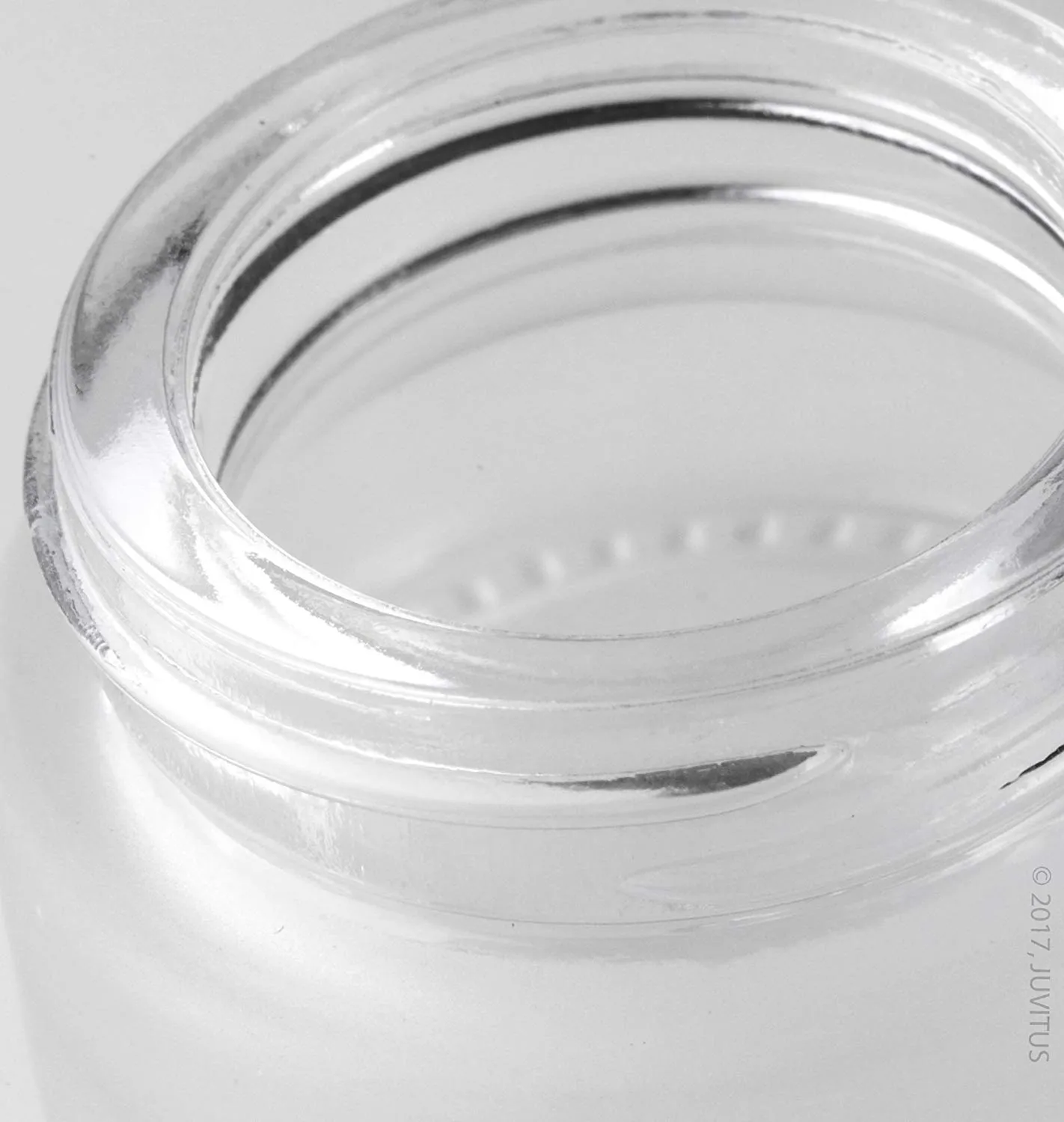 .17 oz / 5 ml Frosted Clear Glass Balm Jar with White Foam Lined Lid (12 Pack)