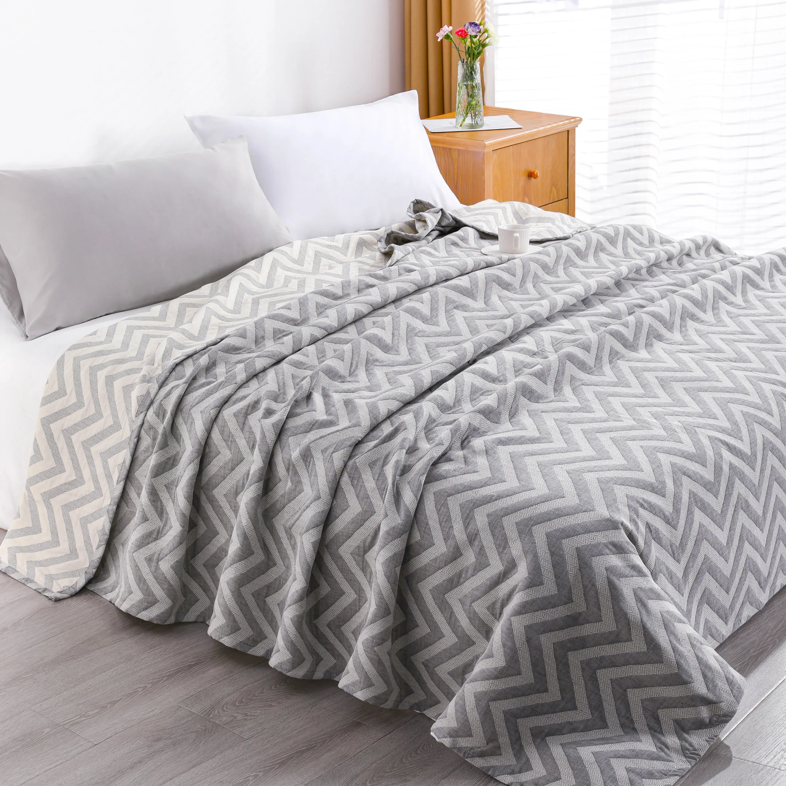 3-Layer Cotton Muslin Blanket - Soft, Breathable, and Lightweight Quilt|NTBAY®️