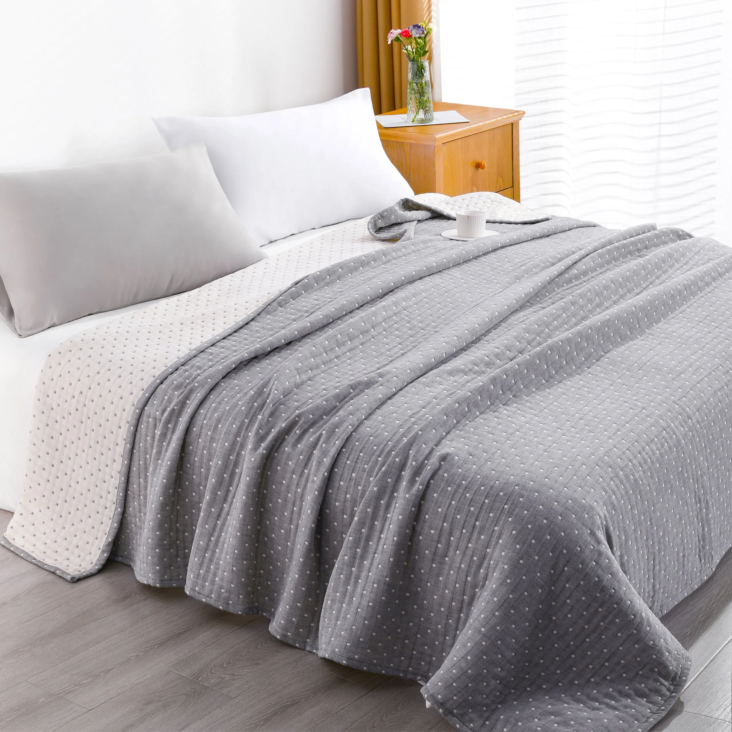3-Layer Cotton Muslin Blanket - Soft, Breathable, and Lightweight Quilt|NTBAY®️
