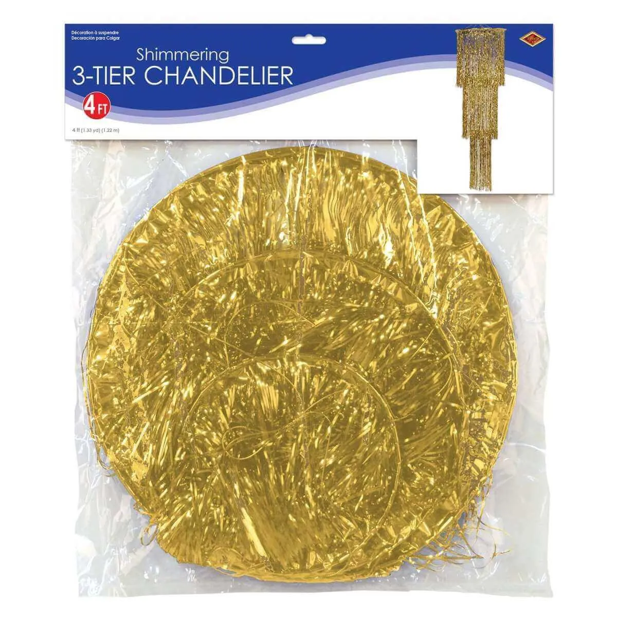 3-Tier Shimmering Chandelier - Gold