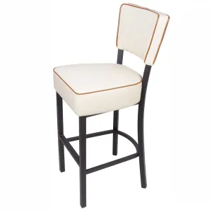 30" Upholstered Bar Stools Kitchen Chairs Counter Pub Leather Dining Chairs, Beige