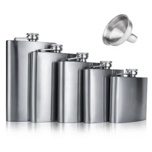 4 5 6 7 8 9 10 18 OZ Stainless Steel Hip Flask with Funnel Liquor Whisky Outdoor Portable Pocket Flasks Alcohol Bottle heupfles