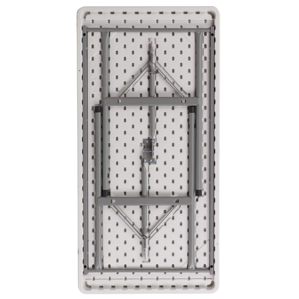 4-Foot Granite In White Plastic Folding Table By Flash Furniture
