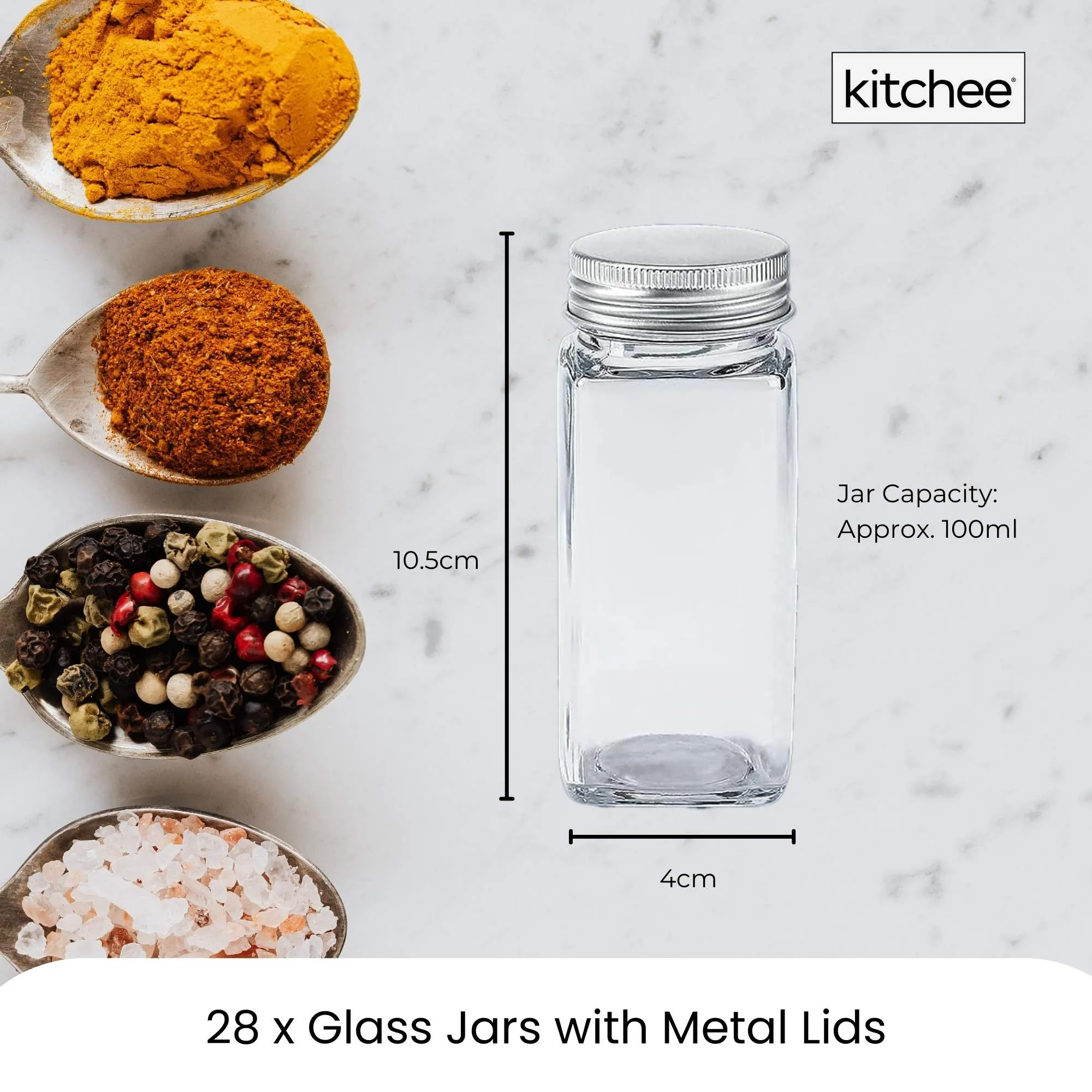 4-Tier Metal Spice Rack | Kitchen Pantry Herb Storage Organiser