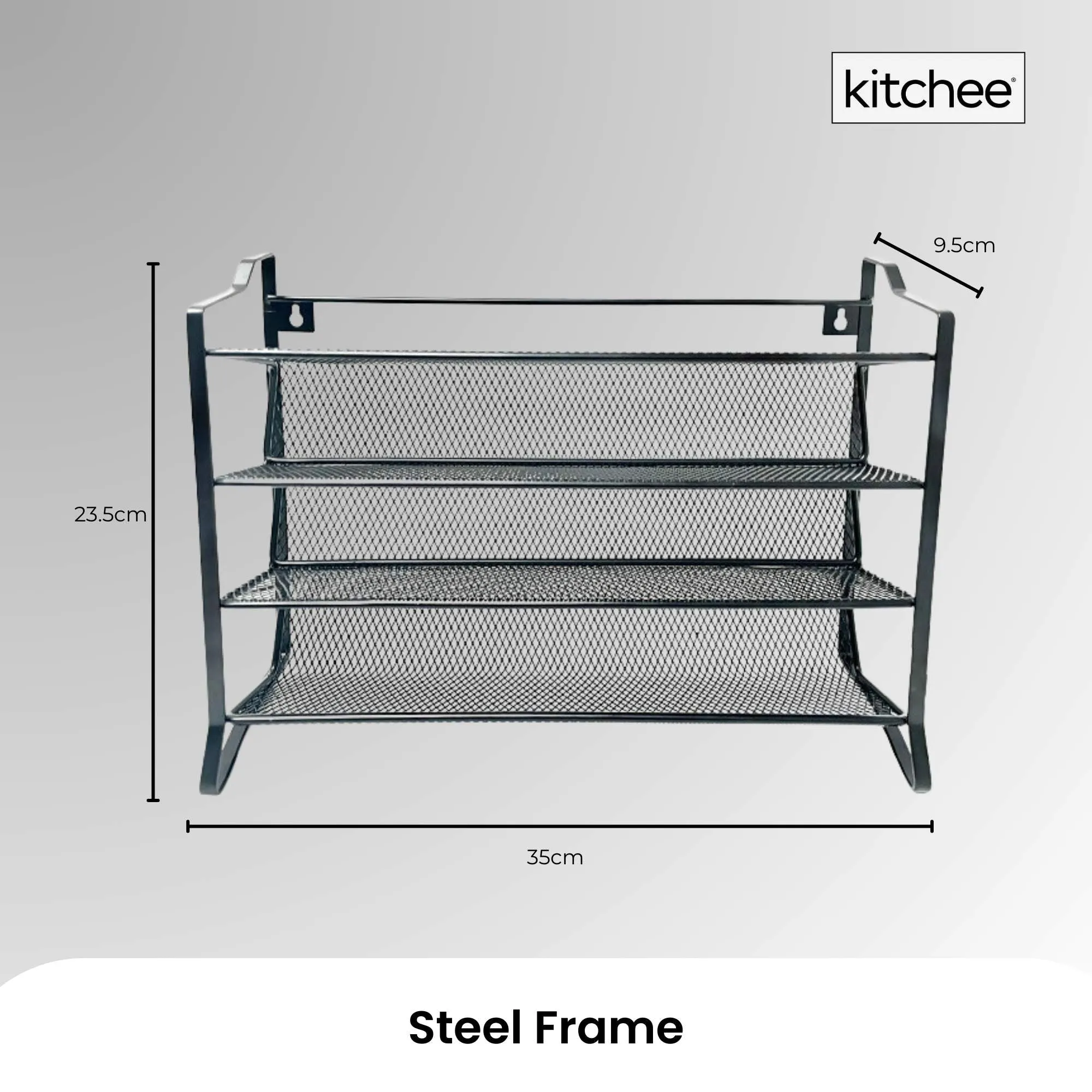 4-Tier Metal Spice Rack | Kitchen Pantry Herb Storage Organiser