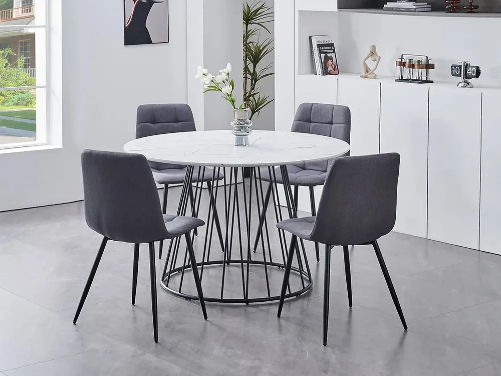 5 PC Marble Vaneer Dining Table Set- Model #1590