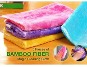 5 Pieces of Bamboo Fiber Magic Cleaning Cloth