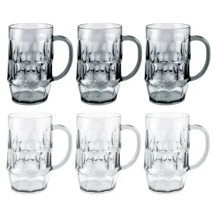 6 Pack Plastic Beer Mugs Drinking Party Cups 26oz Handle Glasses Bar Picnic Gift
