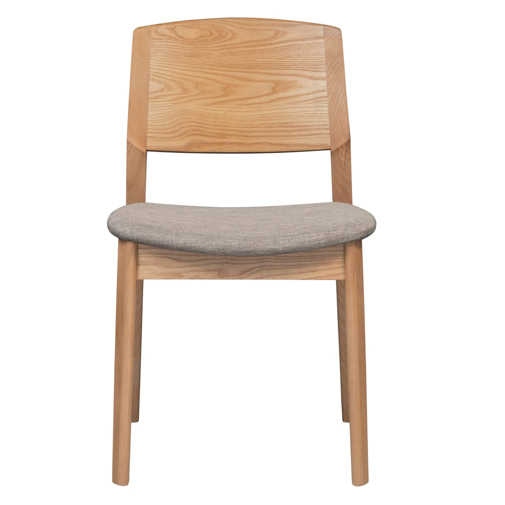6pc Oak Dining Chairs, Solid Ash Wood, Fabric Seat