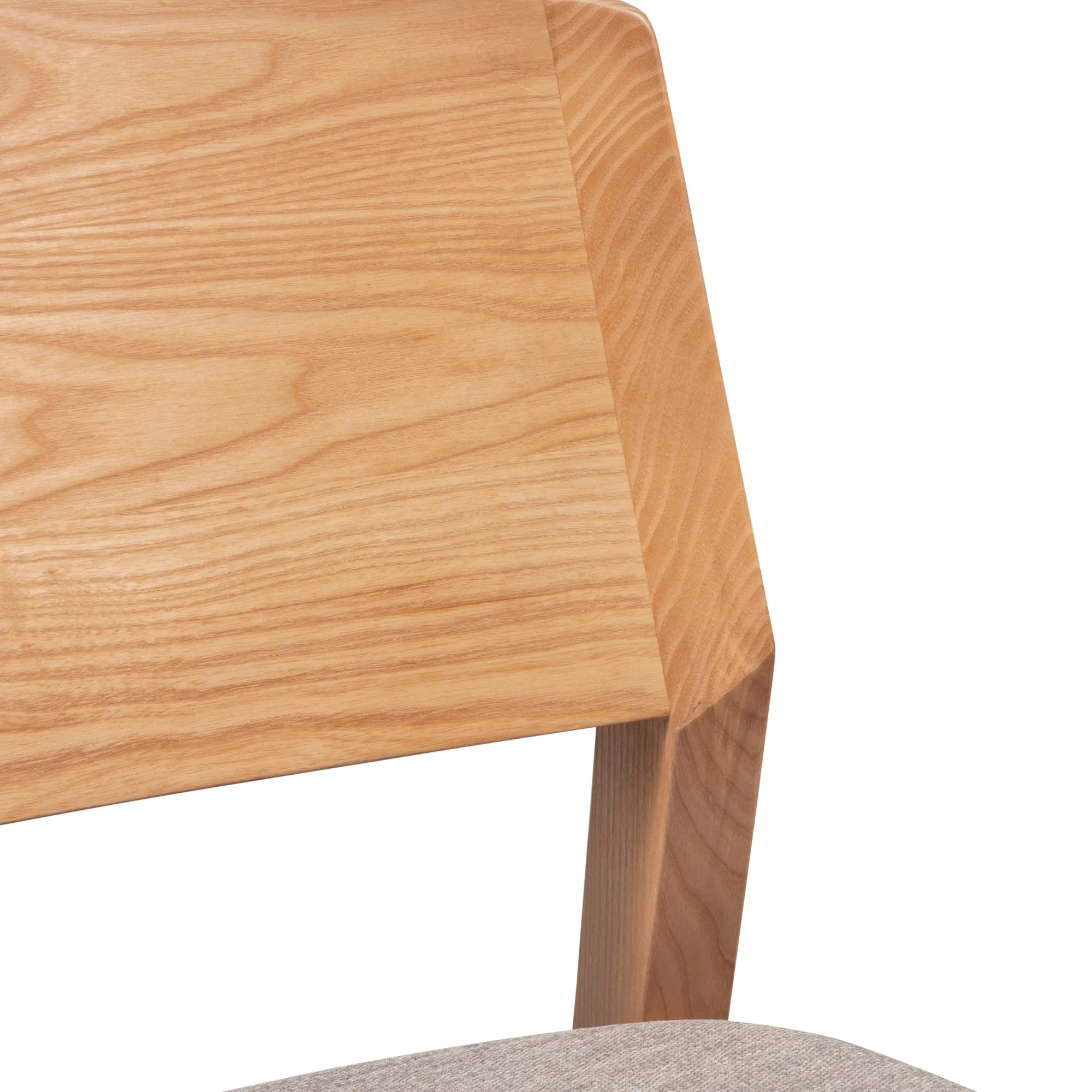 6pc Oak Dining Chairs, Solid Ash Wood, Fabric Seat