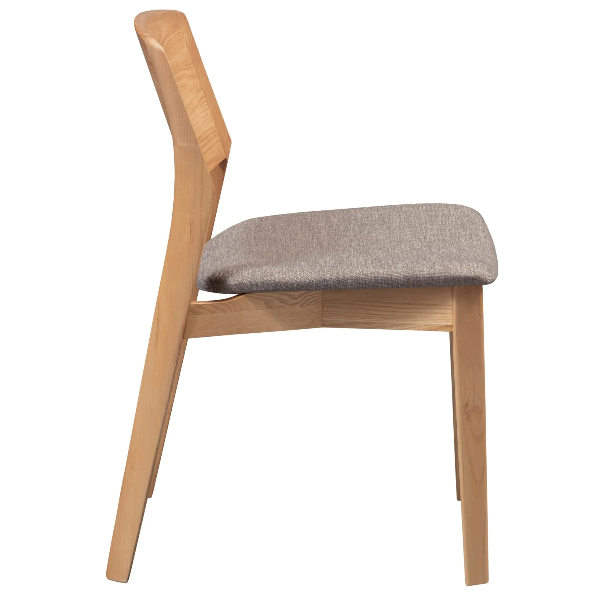6pc Oak Dining Chairs, Solid Ash Wood, Fabric Seat