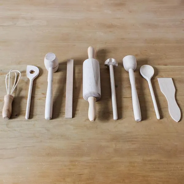 9 Piece Wooden Utensils Set