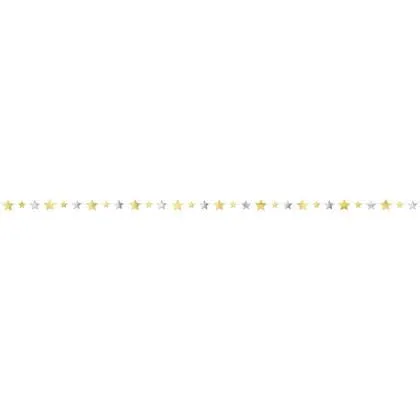 9ft Gold & Silver Foil Stars Garland