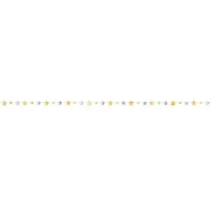 9ft Gold & Silver Foil Stars Garland