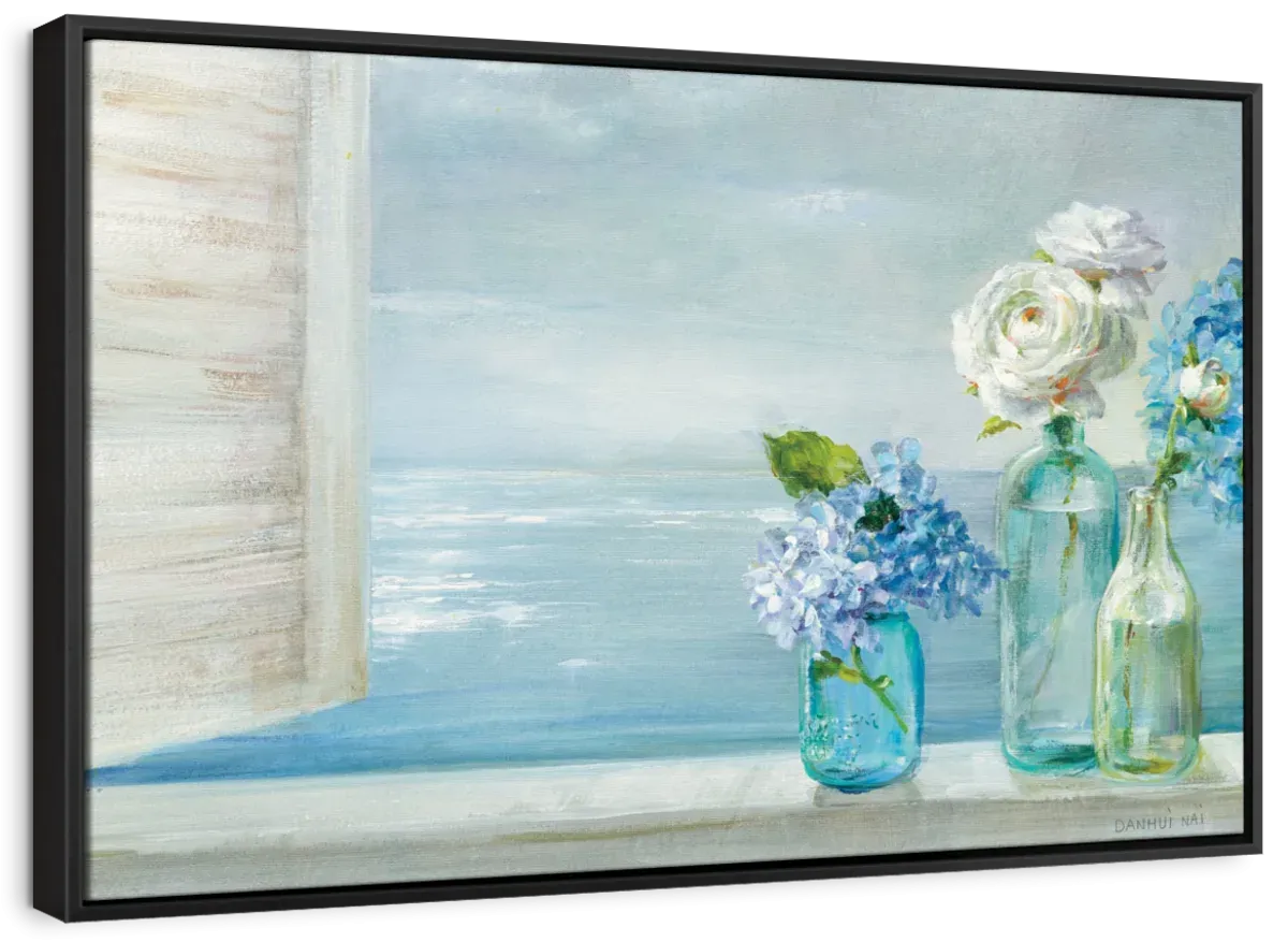 A Beautiful Day At The Beach Three Glass Bottles Wall Art