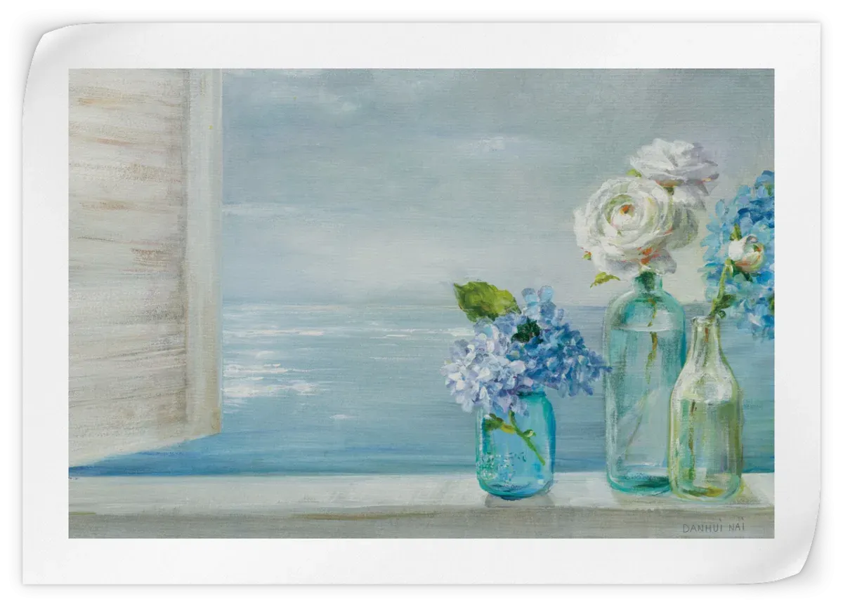 A Beautiful Day At The Beach Three Glass Bottles Wall Art
