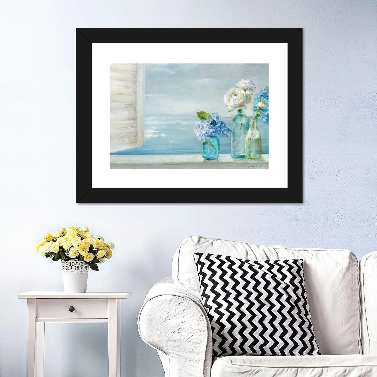 A Beautiful Day At The Beach Three Glass Bottles Wall Art