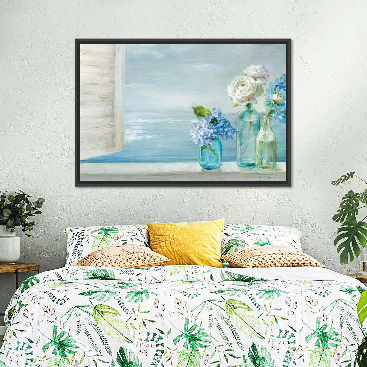 A Beautiful Day At The Beach Three Glass Bottles Wall Art