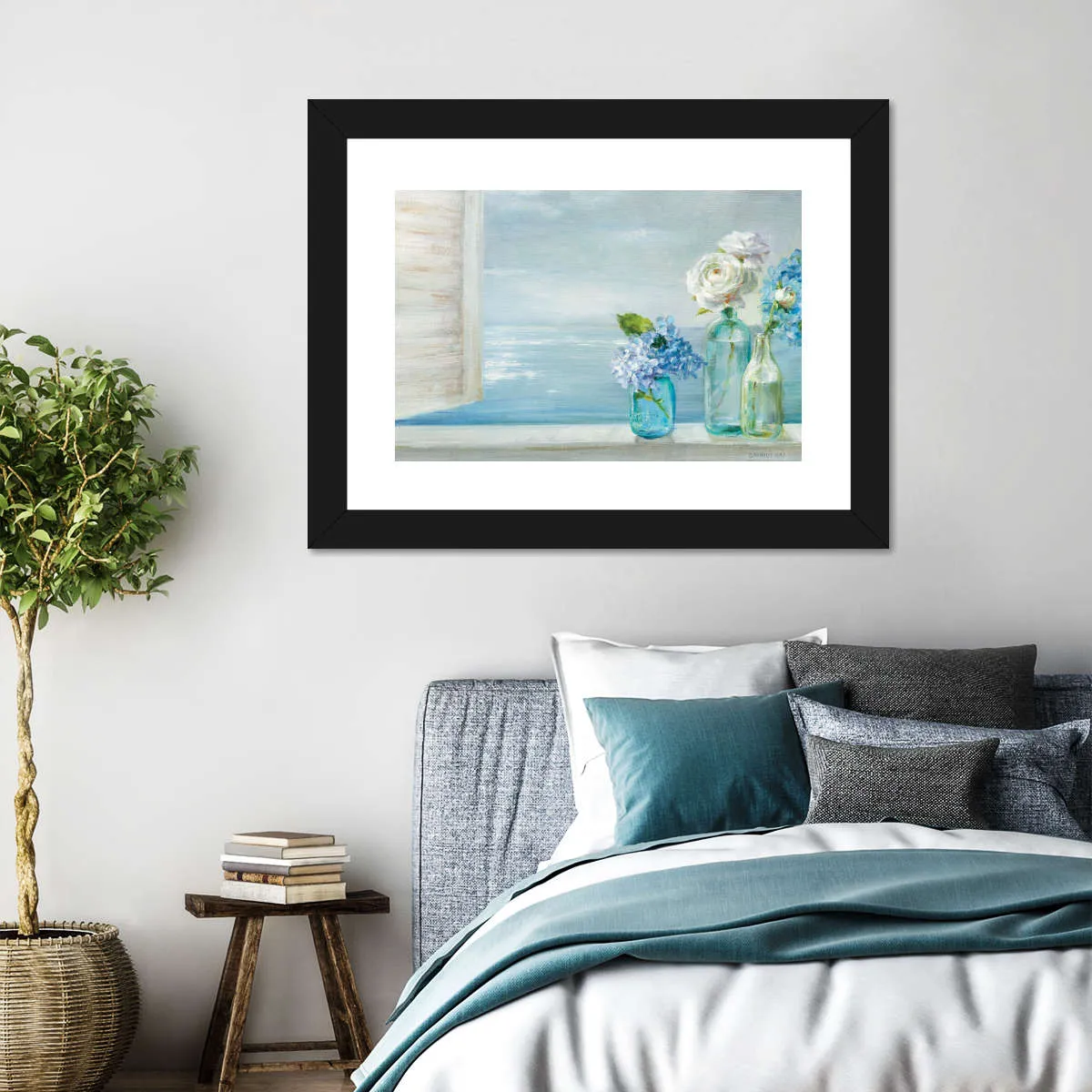 A Beautiful Day At The Beach Three Glass Bottles Wall Art