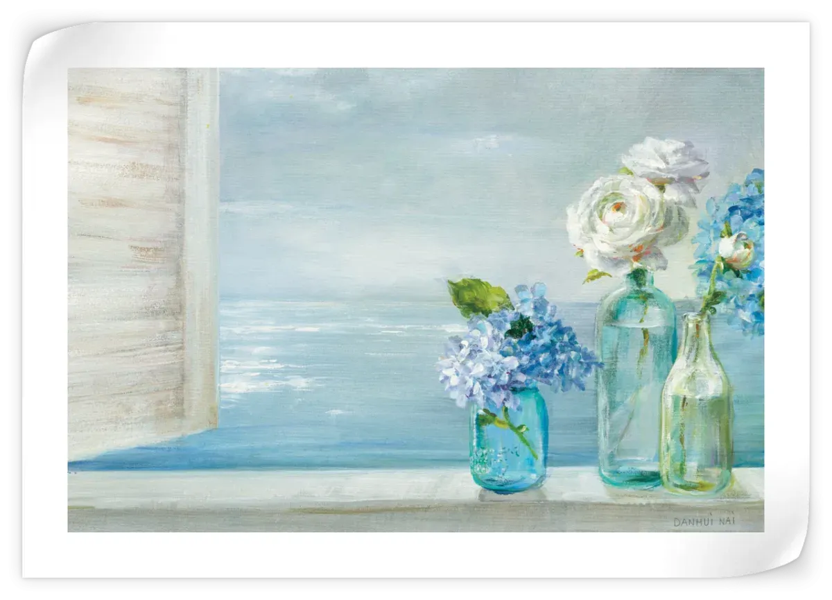 A Beautiful Day At The Beach Three Glass Bottles Wall Art