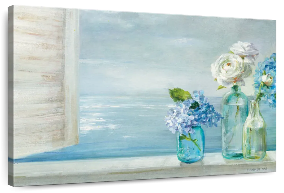 A Beautiful Day At The Beach Three Glass Bottles Wall Art