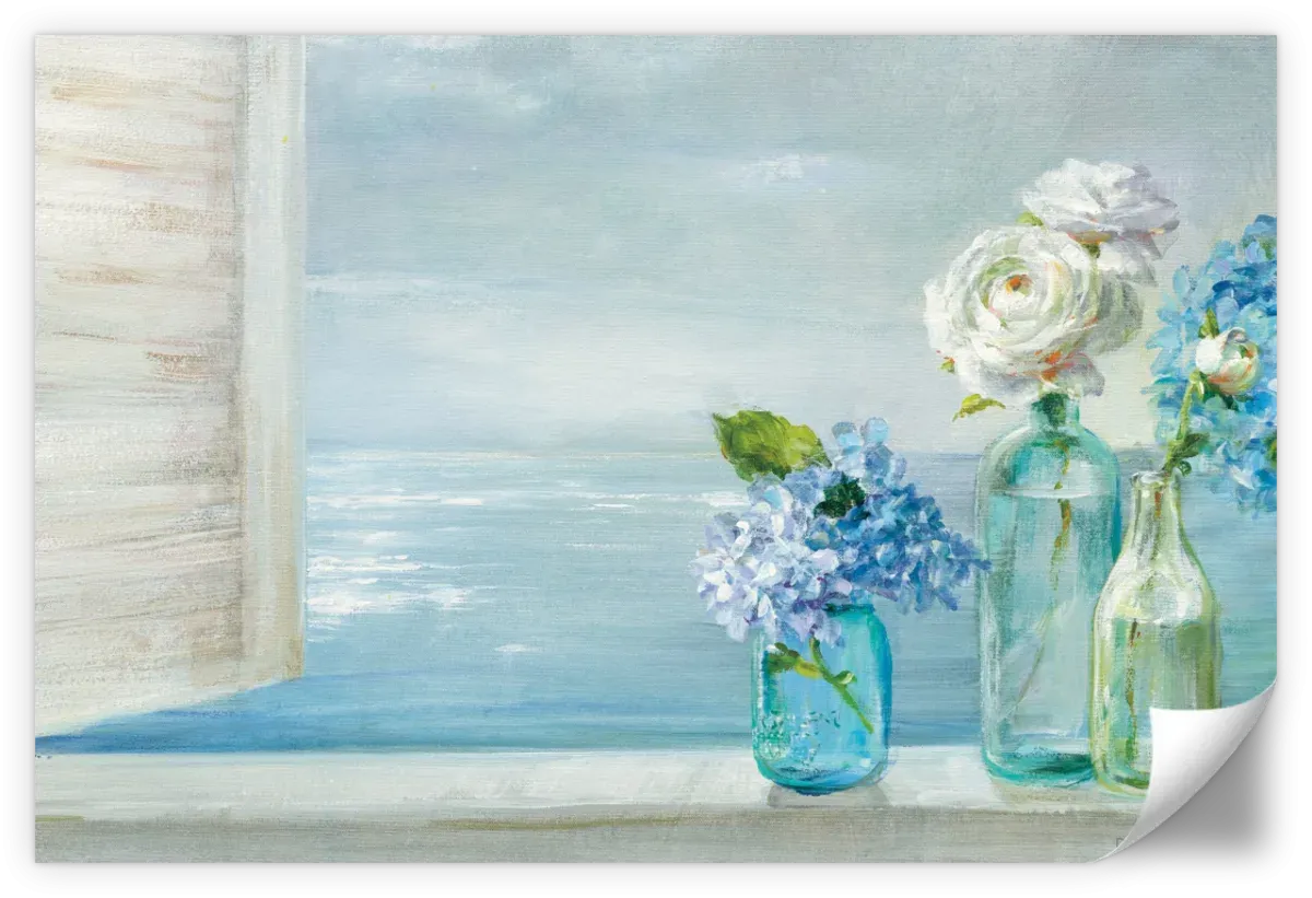 A Beautiful Day At The Beach Three Glass Bottles Wall Art