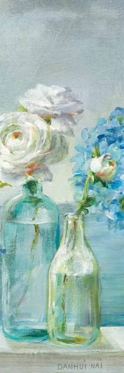 A Beautiful Day At The Beach Three Glass Bottles Wall Art