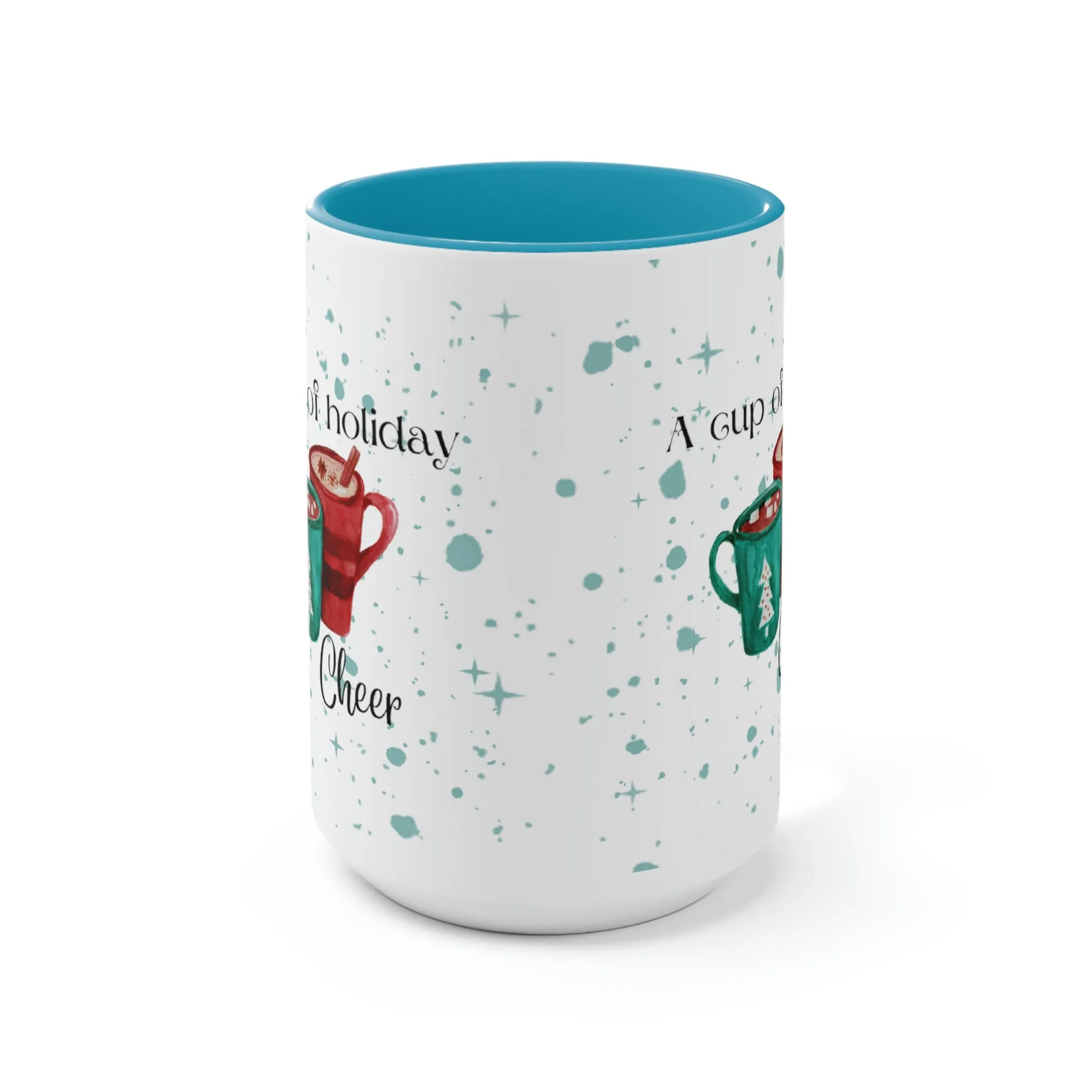 a cup of holiday cheer Two-Tone Coffee Mugs, 15oz