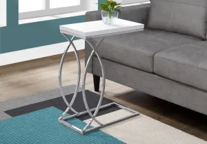 Accent Table - Glossy White With Chrome Metal