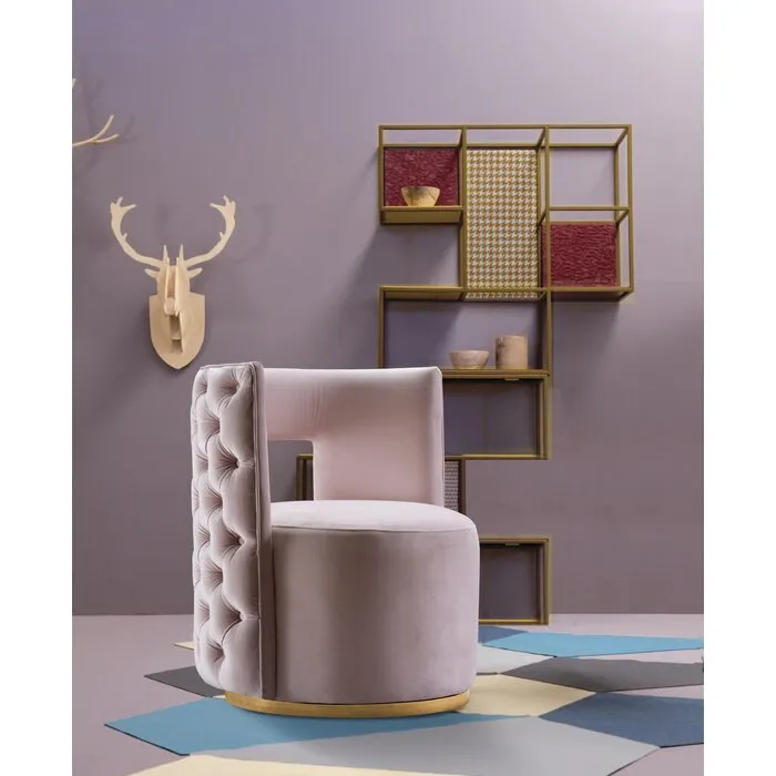 Angel Swivel Chairs with gold legs (Available in Mustard, Mink, Mocha and Grape)