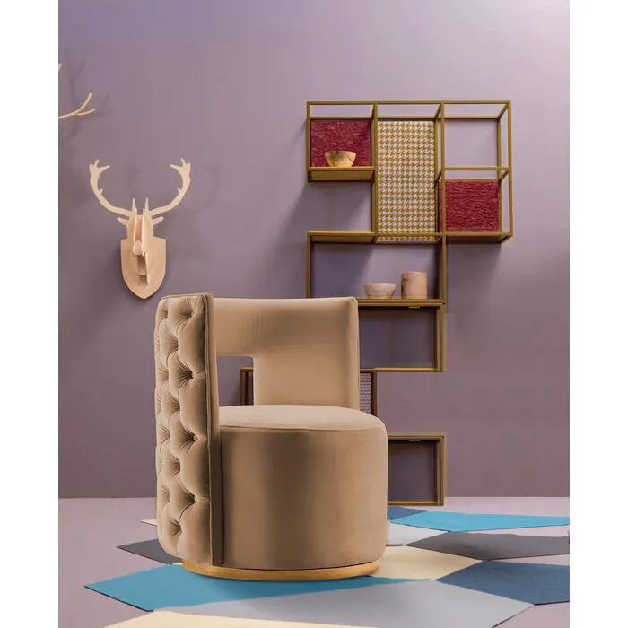 Angel Swivel Chairs with gold legs (Available in Mustard, Mink, Mocha and Grape)