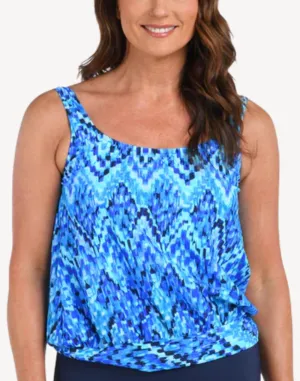 Artisan Ikat Blouson Tankini Top
