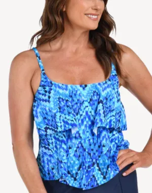 Artisan Ikat Double Tiered Tankini Top