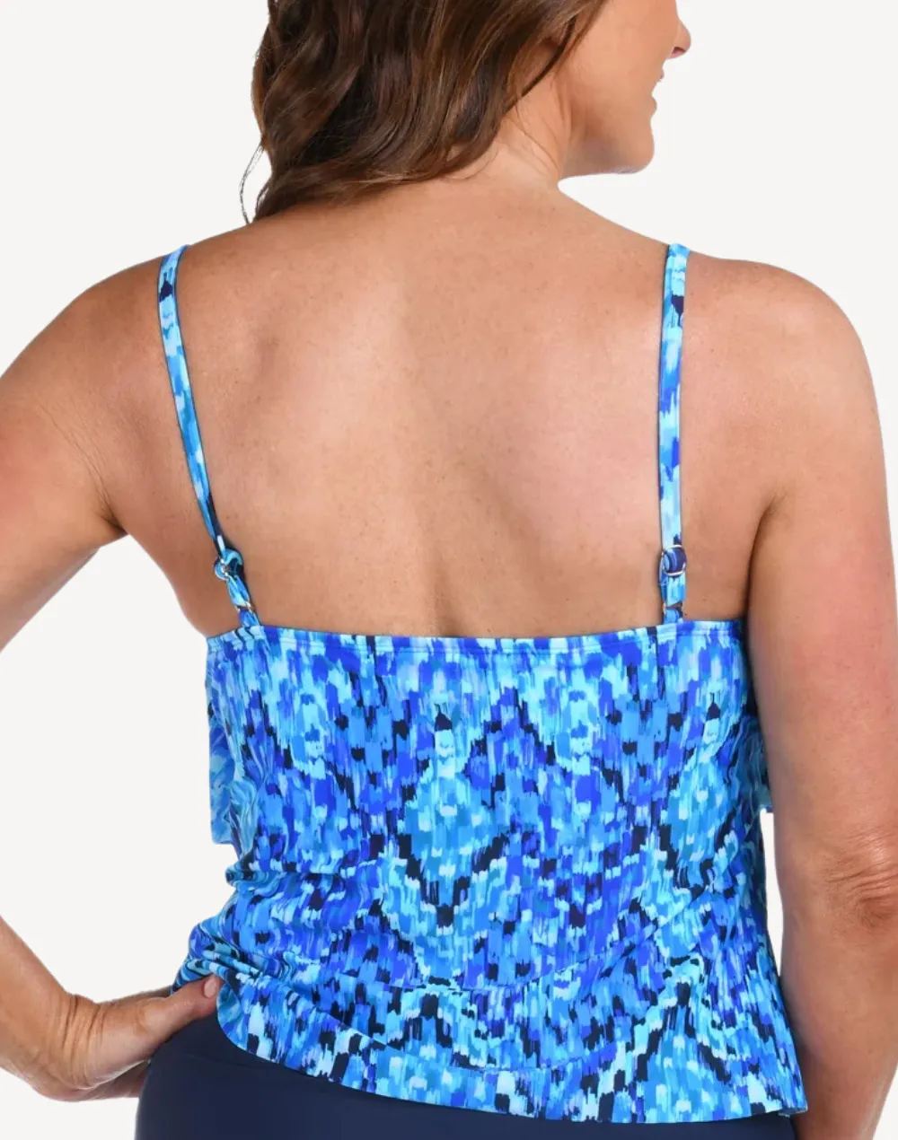 Artisan Ikat Double Tiered Tankini Top