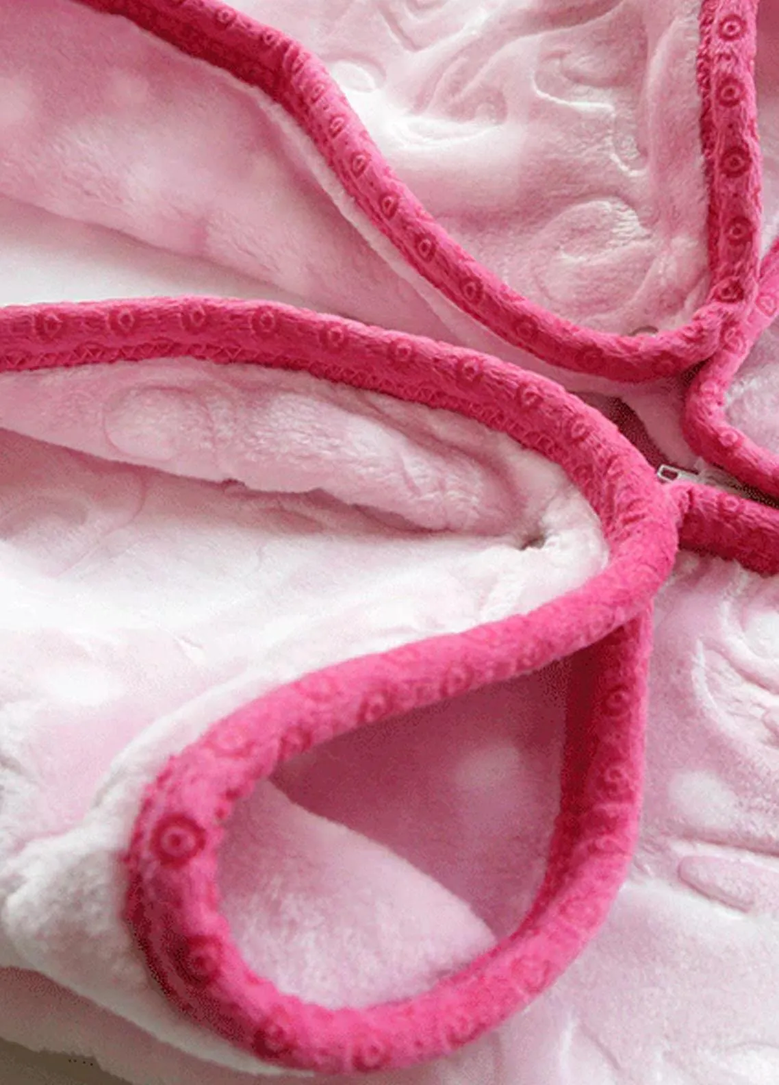 Baby Blanket 2 in 1 Plush Mink Kitten Embossed Zipper Blanket