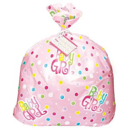 Baby Shower - Pink Dot Jumbo Plastic Bag