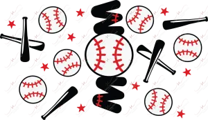 Baseball mom - cold cup wrap