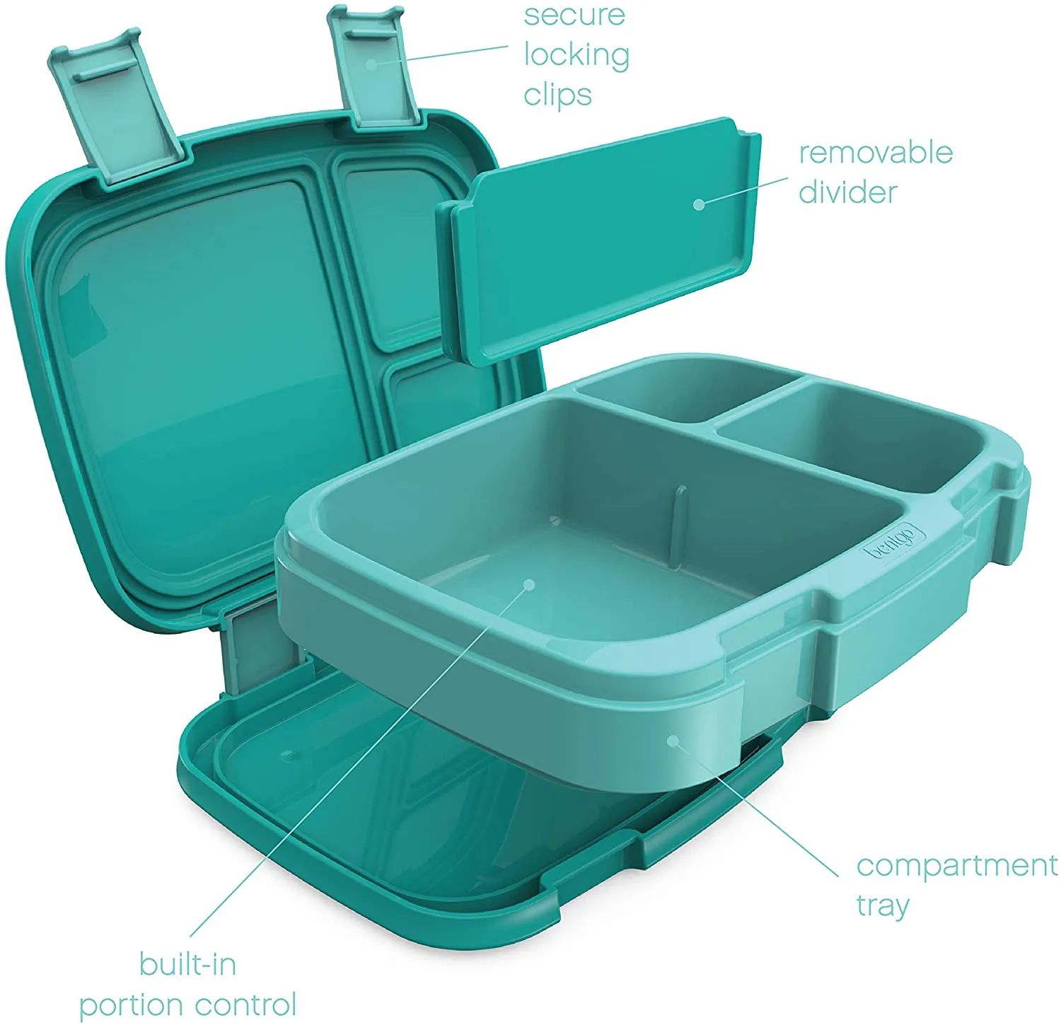 Bentgo Fresh – Leak-Proof, Versatile 4-Compartment Bento-Style Lunch Box with Removable Divider, Portion-Controlled Meals for Teens and Adults On-The-Go – BPA-Free, Food-Safe Materials (Gray)