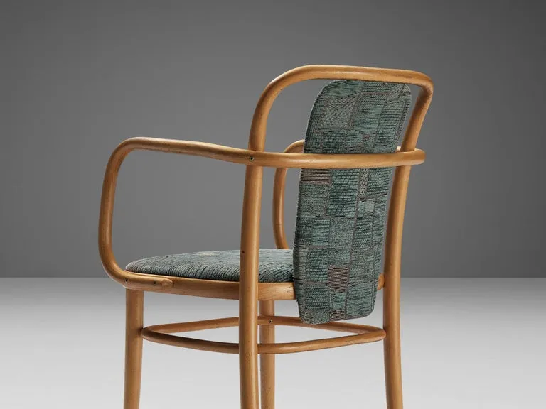 Bentwood Armchairs in Green Upholstery
