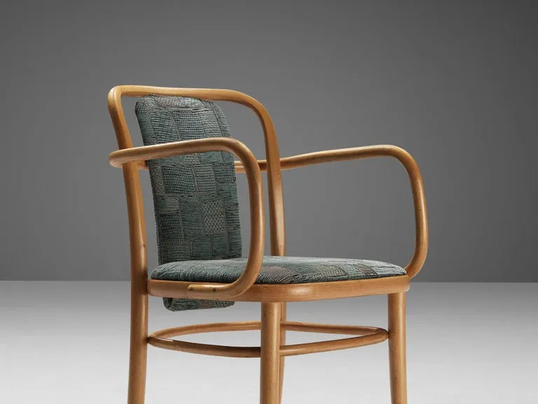 Bentwood Armchairs in Green Upholstery