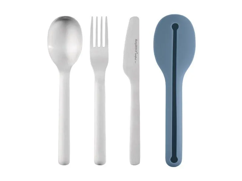 BergHOFF Leo 5Pc Travel Set with Dual Lunch Pot and Flatware, Blue