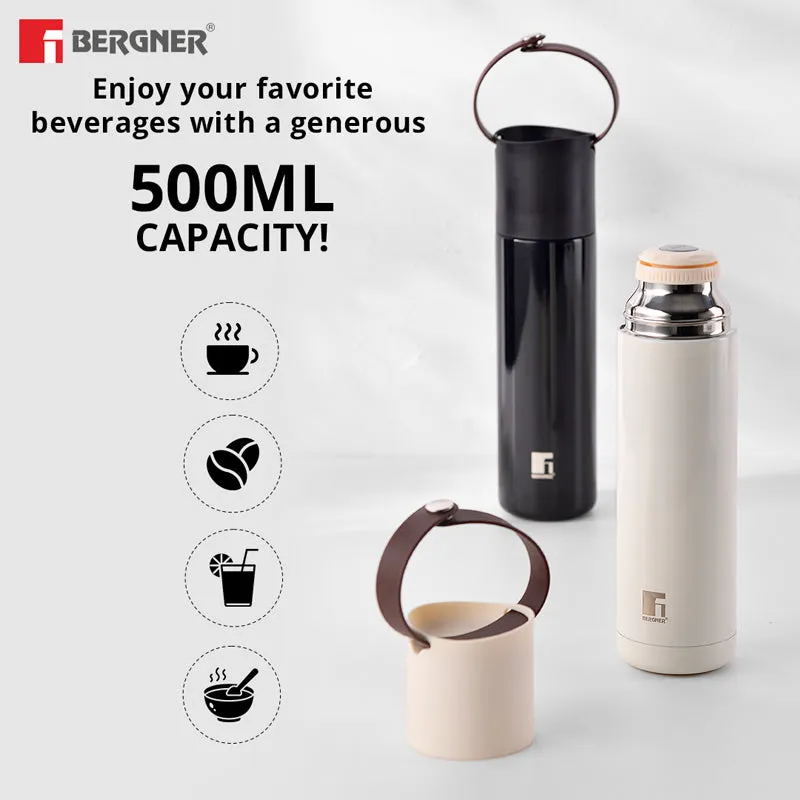 Bergner Walking Thermosteel Hot and Cold Flask (Black) - 500 ML