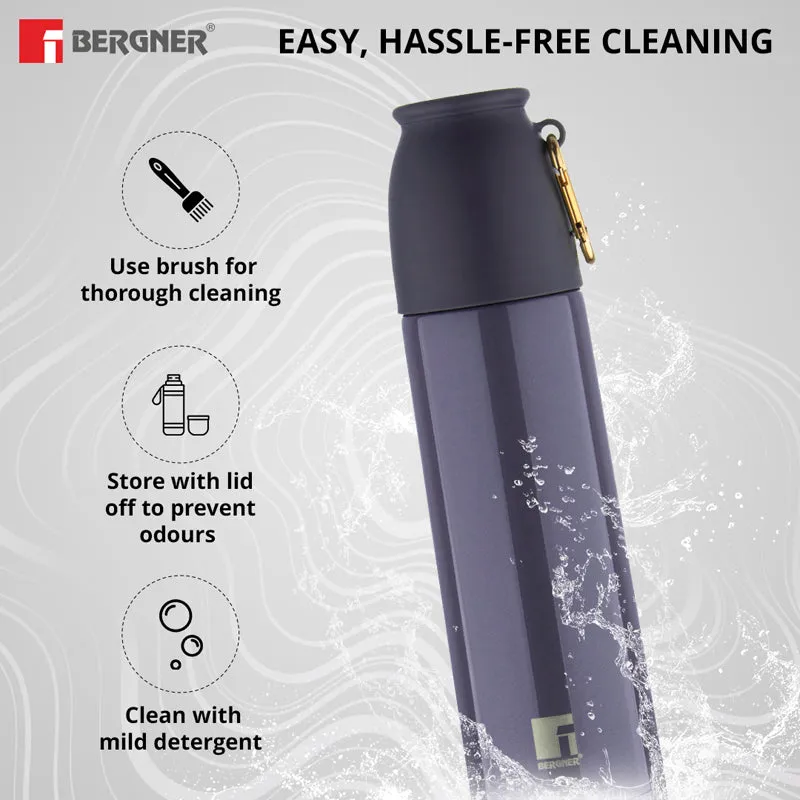 Bergner Walking Thermosteel Hot and Cold Flask (Grey) -500 ML
