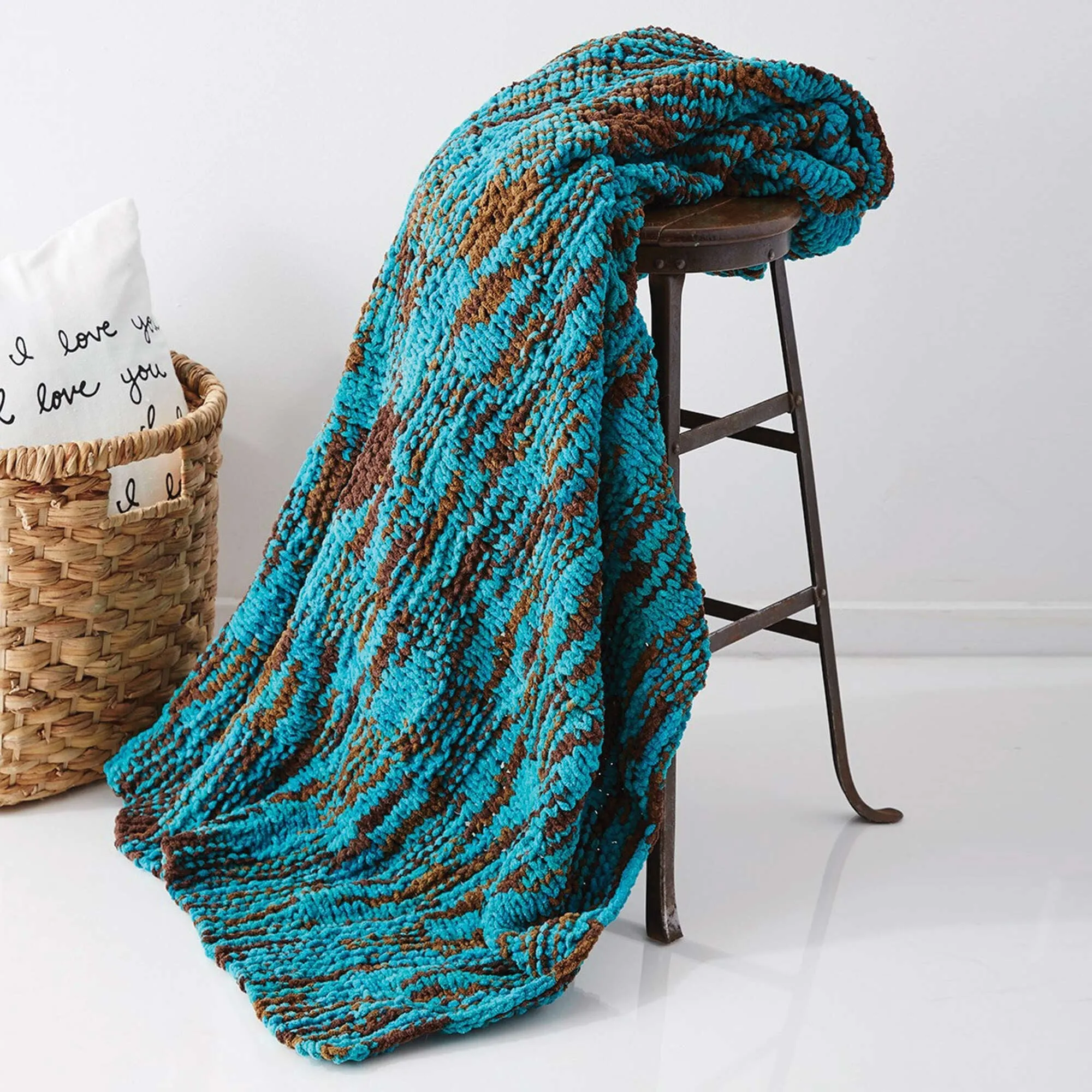Bernat Basketweave Knit Blanket