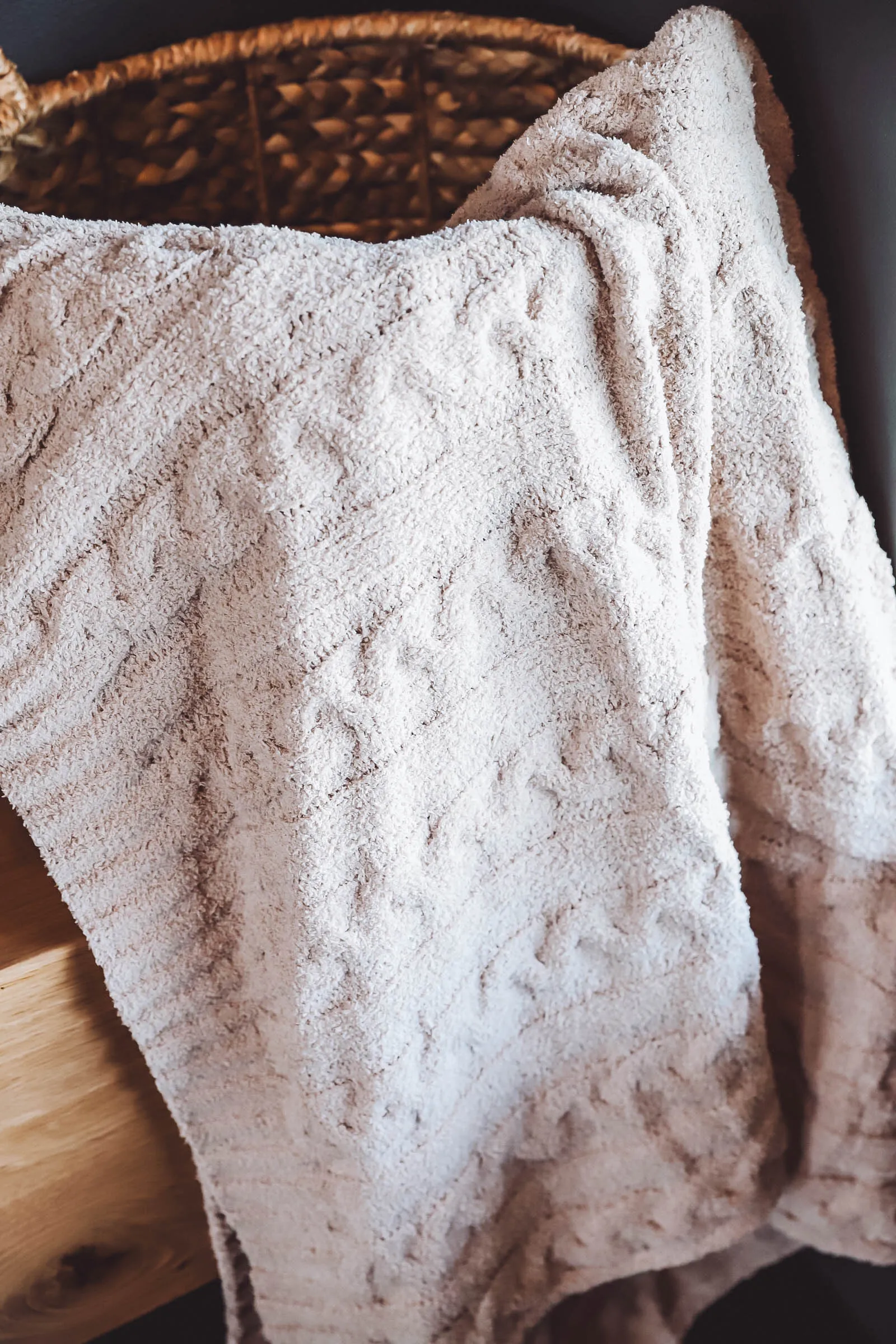 Braided Cable Knit Throw Blanket