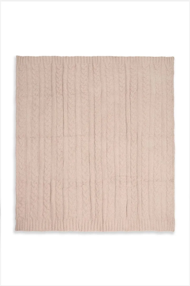 Braided Cable Knit Throw Blanket