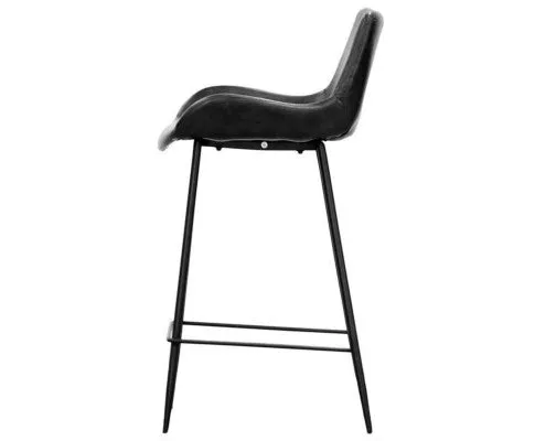 Brando Set of 6 PU Leather Upholstered Bar Chair Metal Leg Stool Vintage Grey